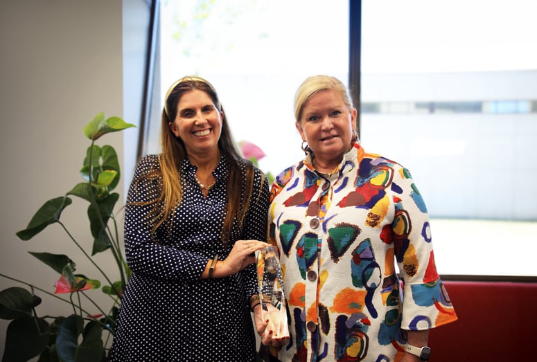 Mary Sellers and Kate Bennett with with Celebration of Smiles Award