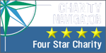 Charity Navigator four star rated charity badge