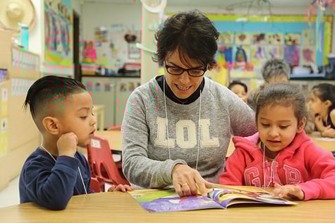 Gema reading to Book Buddies